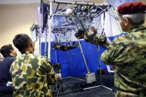 Soldiers Use Parachute Simulator