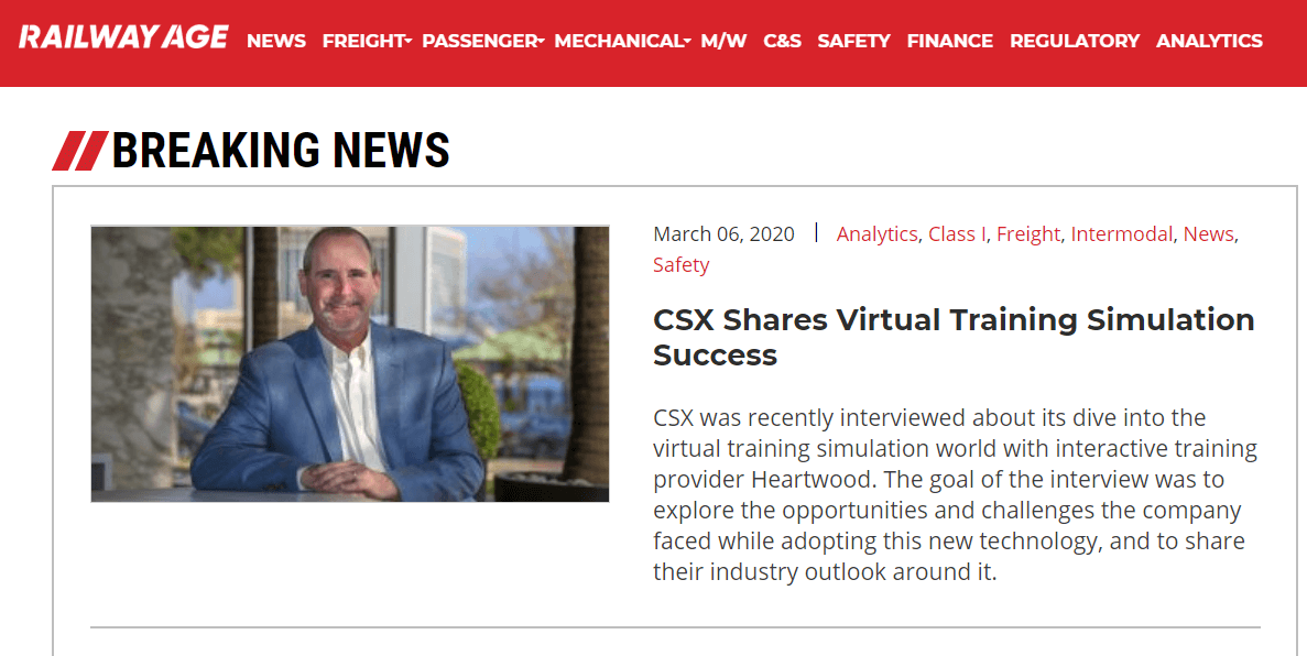 CSX Shares Virtual Training Simulation Success!